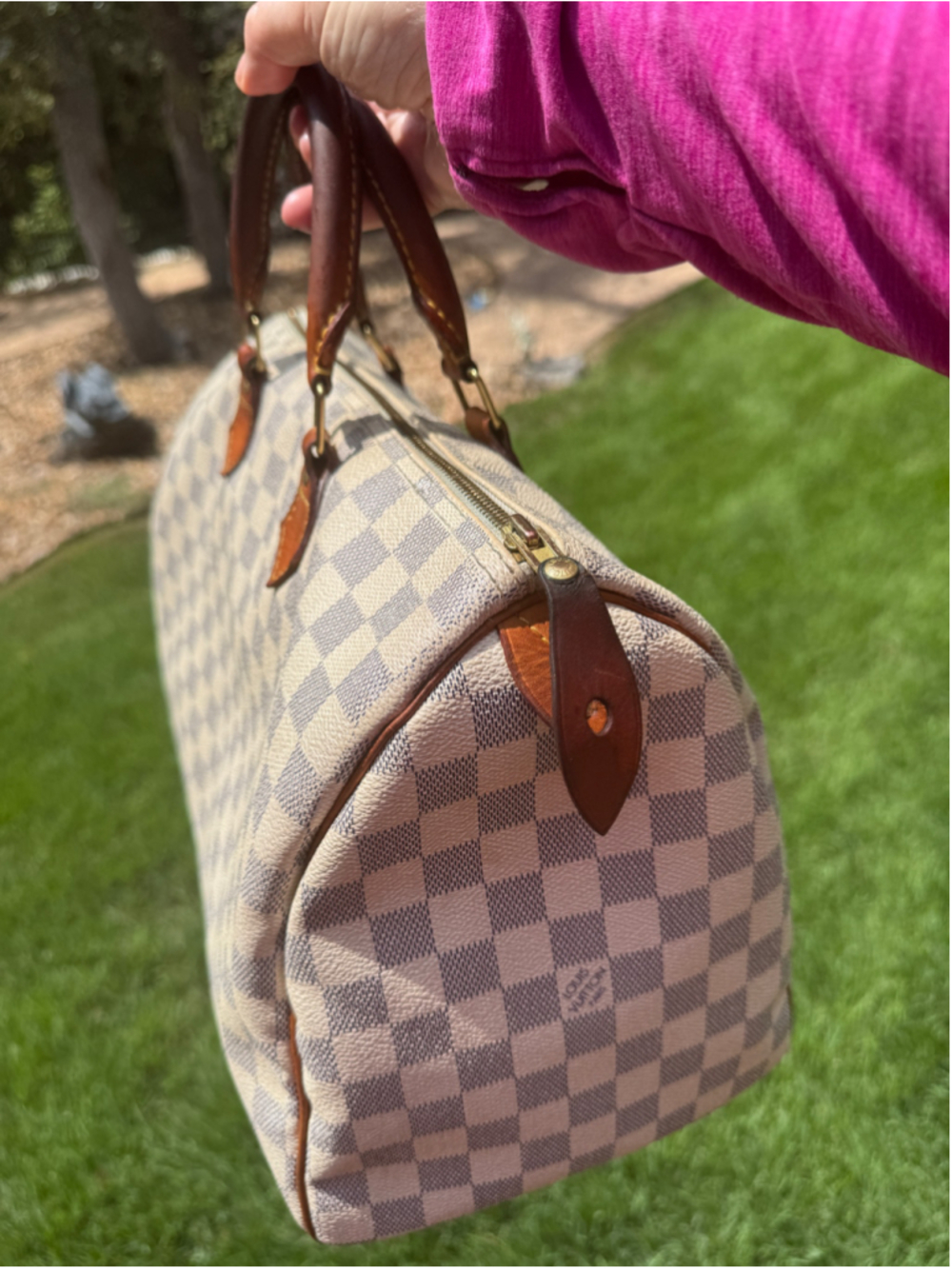 Louis Vuitton Damier Azur Speedy 30 Bag, Dusty, lock and key - Picture 5 of 15